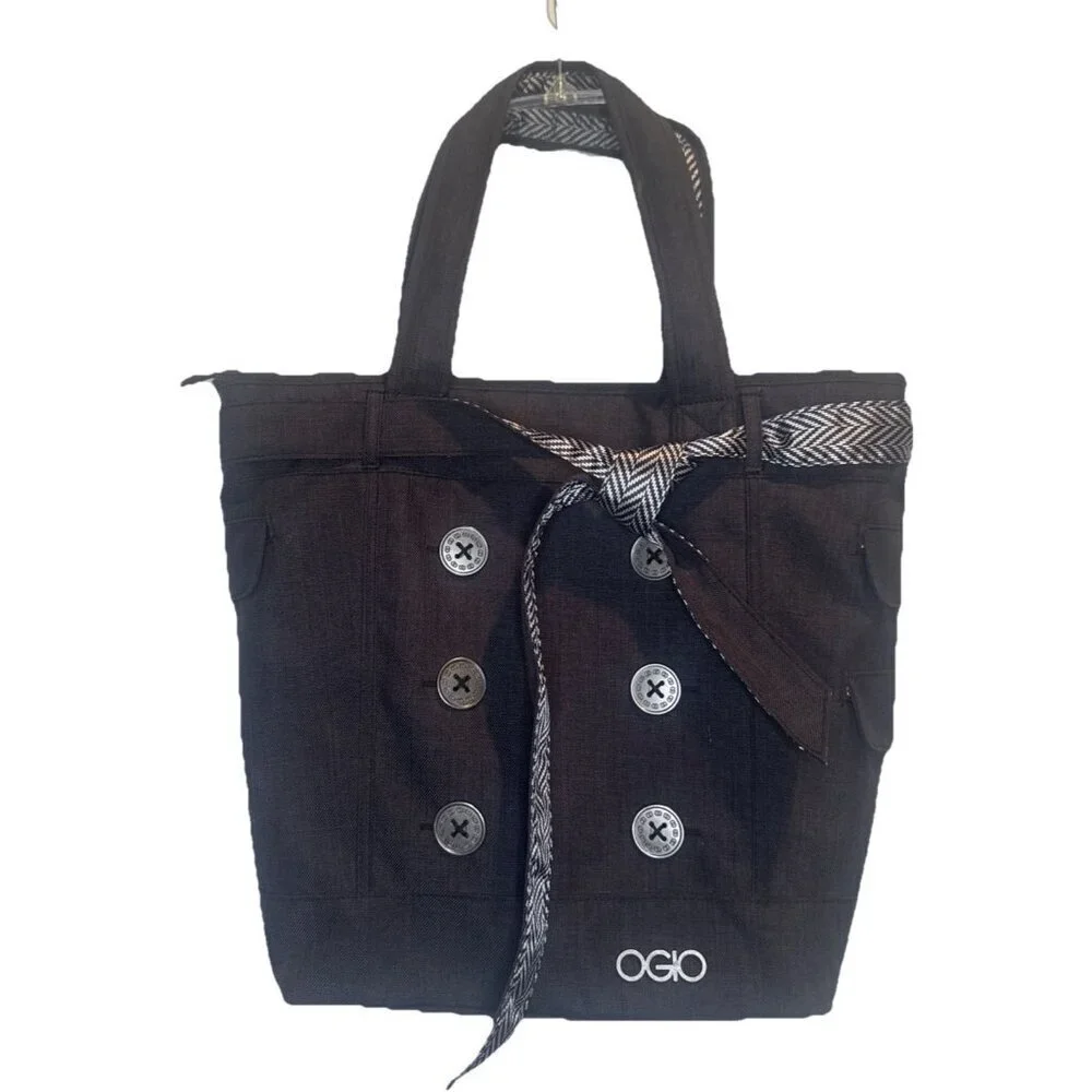 OGIO Cintas Women's Melrose Tote Laptop Bag Storm Gray Large Buttons Pockets